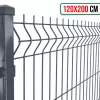 Táblás 3D kerítéspanel 120 cm x 200 cm antracit (ZN-HORGANYZOTT+SZINTEREZETT)
