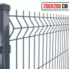 Táblás 3D kerítéspanel 200 cm x 200 cm antracit (ZN-HORGANYZOTT+SZINTEREZETT)