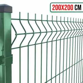   Táblás 3D kerítéspanel 200 cm x 200 cm zöld (ZN-HORGANYZOTT+SZINTEREZETT)