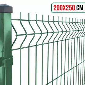   Táblás 3D kerítéspanel 200 cm x 250 cm zöld (ZN-HORGANYZOTT+SZINTEREZETT)