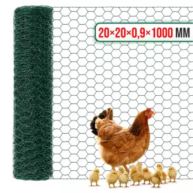 Csibeháló 20x20x0,9x1000 mm PVC-s zöld